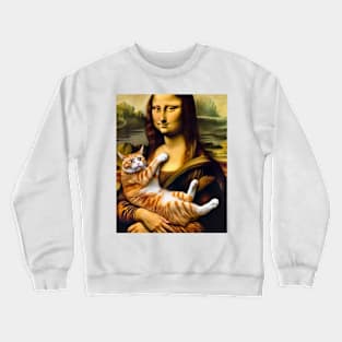 Mona Lisa's Feline Companion Crewneck Sweatshirt